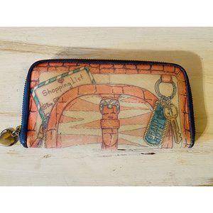 Brighton Women’s Wallet Zippy VIP Blue/White/Pink 4x8